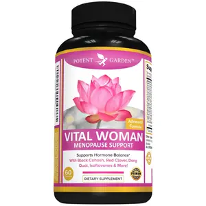 Menopause Support Supplement with Black Cohosh, Soy Isoflavones & Dong Quai – Women’s Hormonal Balance, Hot Flash & Night Sweat Support, 60 Capsules