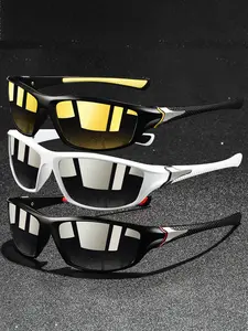 3 pairs of the latest fine check-patterned sports sunglasses, suitable for both men and women, come with UV protection lenses, perfect for various outdoor activities, available in multiple colors, designed by luxury brands, enhancing fashion sense