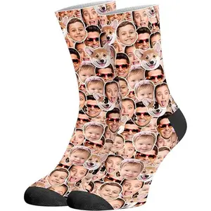 Custom Face Socks with Photo, Personalized Socks Picture Socks, Custom Face Socks with Picture, Personalized Socks with Photo Customized Unisex Funny Crew Sock Gifts for Men Women Kids