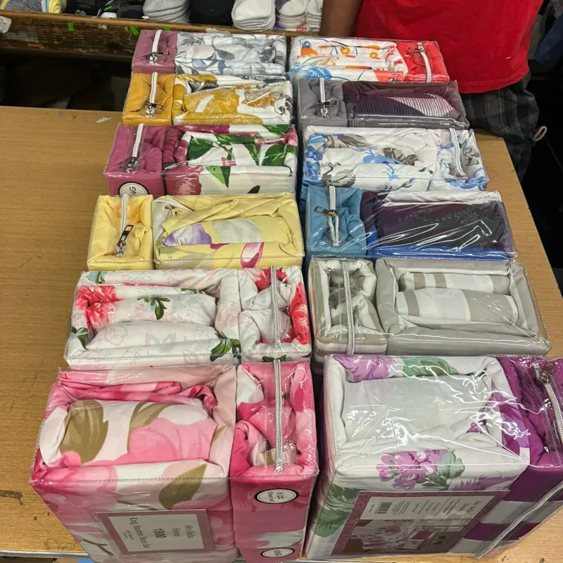 Wholesale Bedding Sheet Set - 12 Sheets per Box, Choose Size, Random Prints