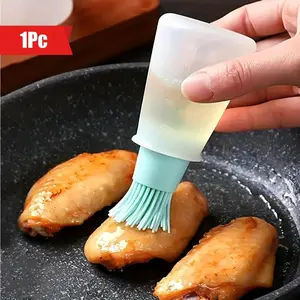 Silicone Oil Brush & Dispenser, 1 Count Multi-use Leakproof Oil Brush, Easy-to-clean Oil Dispenser for Grilling, Baking & Barbecue