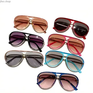 Retro Aviator Sunglasses for Men and Women, Multi Color Gradient Lenses, Classic Fashion Eyewear for Casual Outdoor Daily Travel And Summer Daily Styling