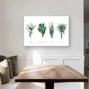 Begin Home Decor C1MP2436SGSEBR 24 x 36 in. Fines Herbes - Green Leaves Metal Print Wall Art for Home Decor