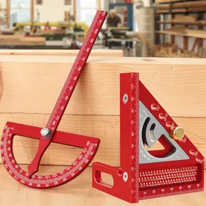 2pcs Set Square and 180 Degrees Angle Protractor Finder Kit - Upgraded Carpentry 3D Multi-Angle Triangle Ruler for Precision Measuring Tool