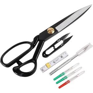 7/6PCS Professional Tailor Scissors Set - Heavy Duty Sewing Fabric Scissors for Leather Cutting Industrial Sharp Shears Home Office Artists Students Tailors Dressmakers