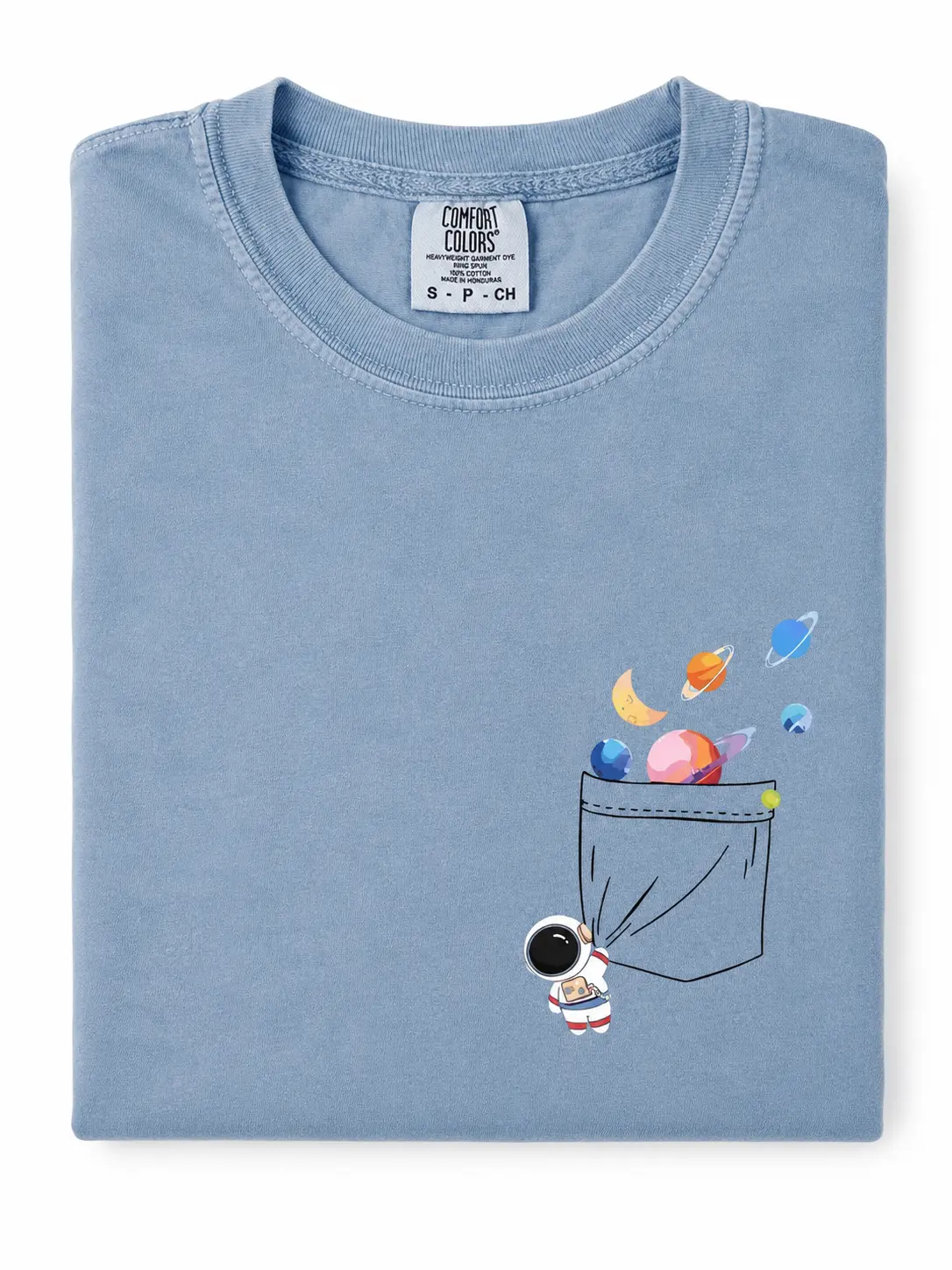 Comfort Colors Astronaut Pocket Peeker Shirt, Funny Planets Pocket Shirt, Space Shirt, Astronaut Gift, Space Lover Shirt, Gift for Astronaut Lover