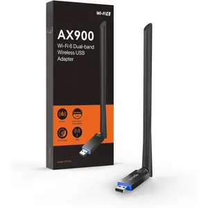 AX900 WiFi Adapter WiFi 6- -Band 600Mbps 5GHz/ 286Mbps 2.4GHz, 6dBi High  Antenna,  WiFi Adapter for Windows 11/10/7 USB WiFi Dongle (U11Pro)