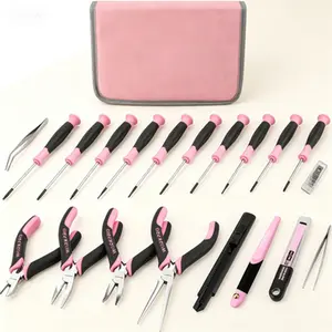 33 Pieces Precision Electronics Repair Toolkit Includes Needle Nose Pliers, Screwdriver Bits Set, Craft Utility Knife, Tweezers Set with Organizer Pouch for Laptop, Tablet, Smartphone, PC Maintenance