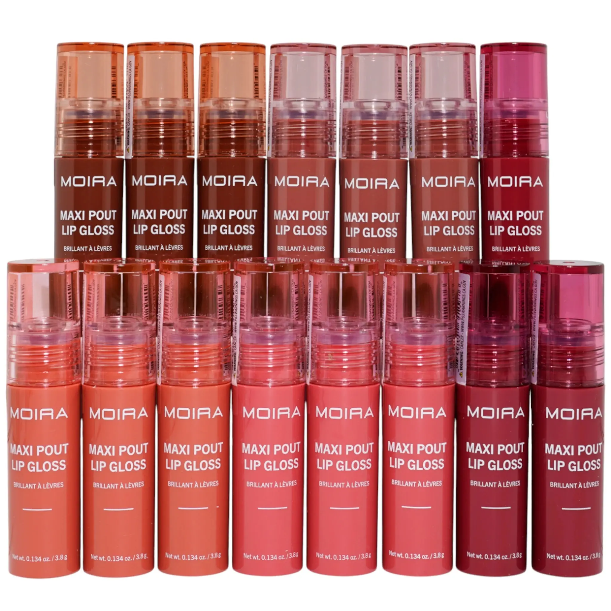 Brillo de Labios Maxi Pout Surtido Moira Beauty - Venta al por Mayor 15 Unidades (MPLG008-012)