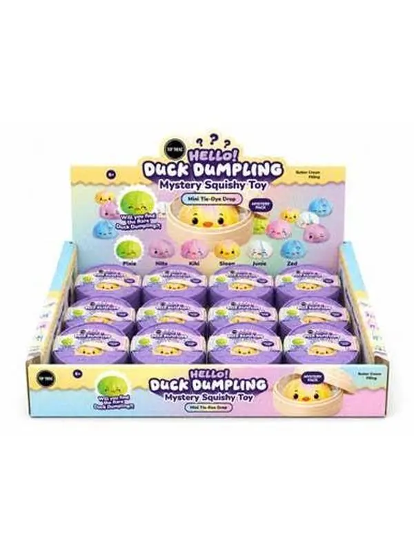 Hello Duck Dumpling Stress Relief Toy - Sealed Mystery, Sugar Maltose, Tie-Dye Mini Edition cute fidget kid