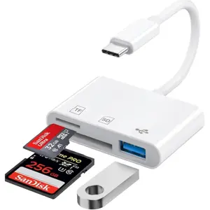 USB C SD Card Reader for  17/16/15 Series, USB C to  SD Memory Card Adapter for iPad/ Pro/Air, USBC/Type C Camera Card Reader with USB A Port for Phone, Laptop and  USBC Devices