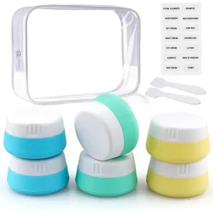 Travel Containers for Toiletries 6 Pack 0.7oz TSA Approved Travel Size Containers Silicone Travel Jars with Lids Leak-proof Travel Accessories for Cosmetic Makeup Cream