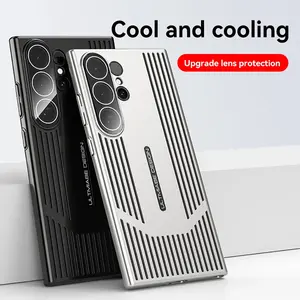 Heat dissipation Cooling Phone case For Samsung Galaxy S24 Ultra Case S23 Ultra Camera Lens Protector Cover Plating PC Hard Case