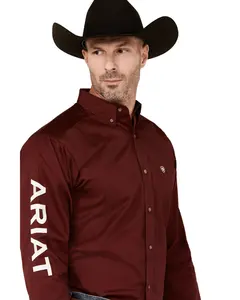 Ariat Men's Team Logo Twill Fitted Long Sleeve Button-Down Western Shirt - 10034233
