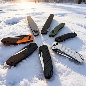 2.9" Premium Folding Pocket Knife with Button Lock, CPM-154 Stainless Steel Blade, Lightweight Aluminum Handle, EDC Utility Knife for Camping, Hiking, Daily Use