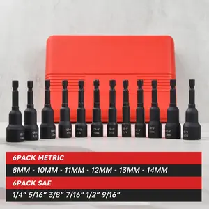 12Pcs Magnetic Nut Driver Set,Impact Power Hex Nut Driver Drill Bit Master Kit, SAE & Metric, 1/4-Inch Quick-Change| Cr-V Steel，mechanic tools，tools and gadgets for him ，drill ，adapt，Suitable for home repairs, car repairs, etc. Screwdriver Bits