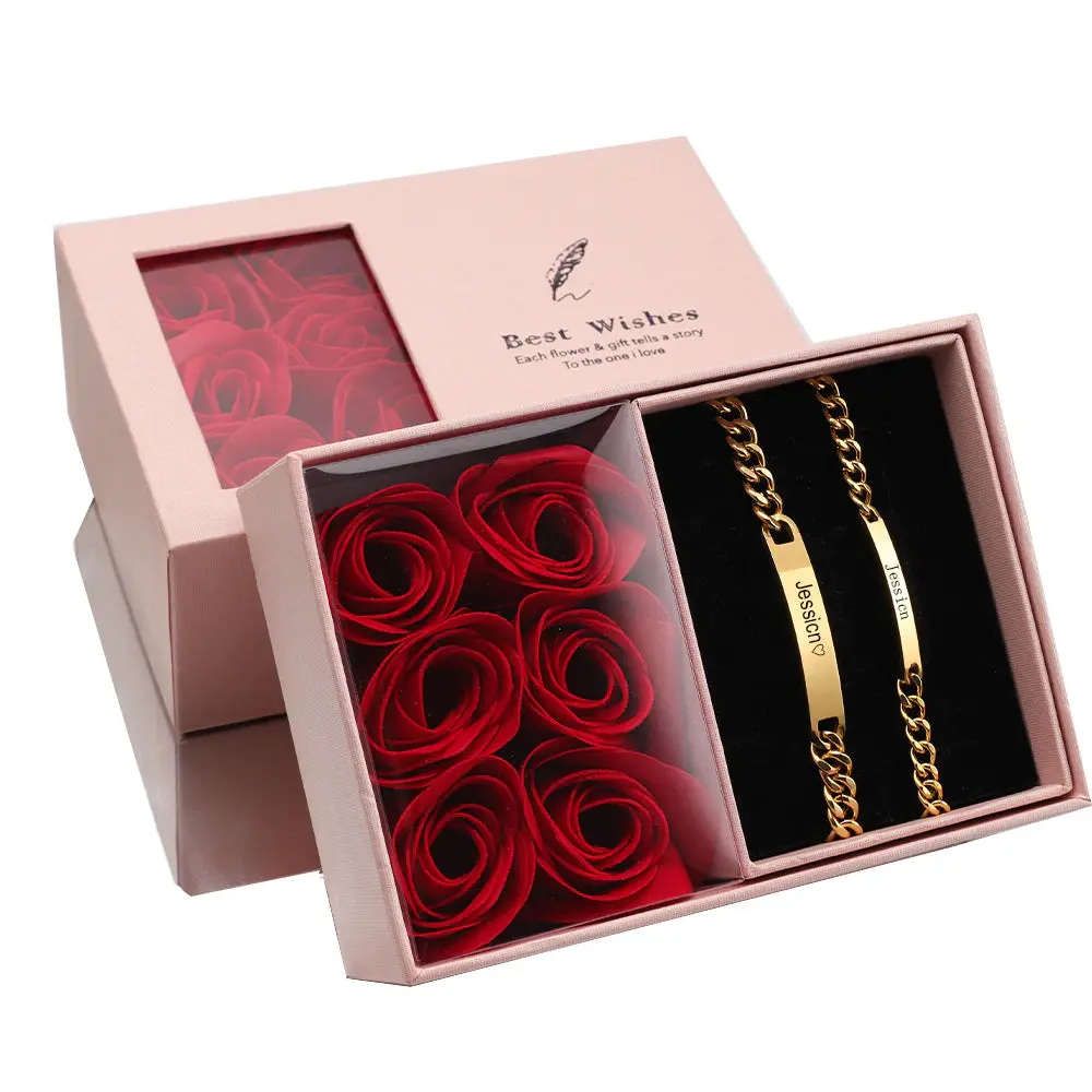 ForeverBond™ Duo Personalized Titanium Gold Bracelets
