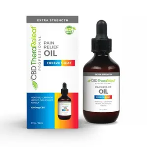 CBD TheraReleaf Pain Relief Oil Freeze+Heat 1000 mg 32 OZ - Extra Strength for Menthol, Camphor, Aromathera, and Arabin