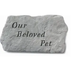212 MAIN Engraved Pet Memorial Stone, Cast Concrete Outdoor Decor with Natural Shape, Rough Surface, Weatherproof, 11in x 6in, Wipe-Clean Design, Hanging Wire Included