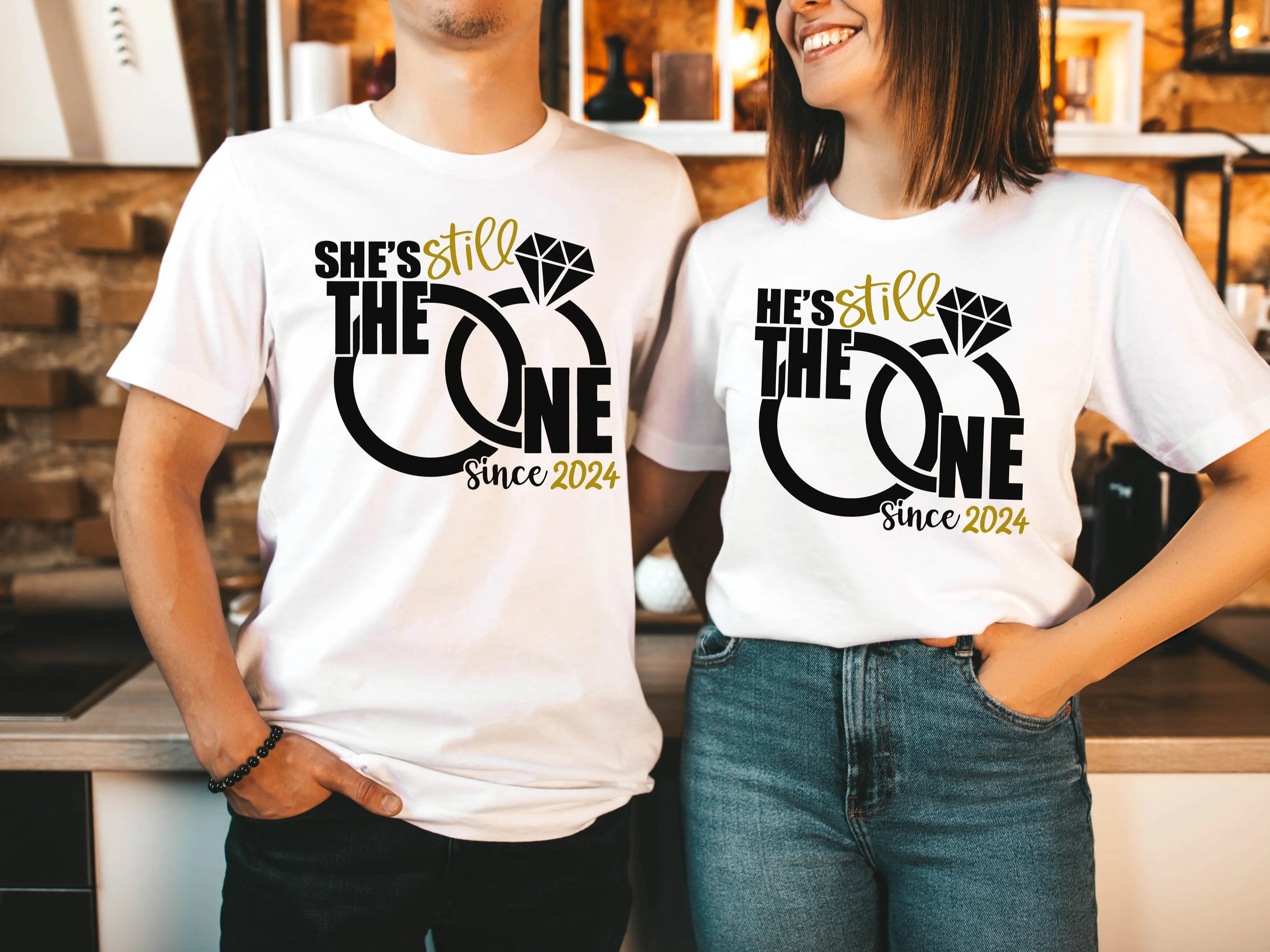Still The One Wifey Hubby T-Shirt, Funny Anniversary Shirt, Wedding Gift Tee, Matching Couples Tee, Engagement Short Sleeve, Wedding Party Shirt.