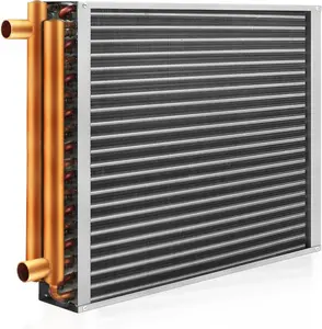 Water to Air Heat Exchanger 12x15 with 1" Copper Ports for Outdoor Wood Furnaces, Residential Heating and Cooling, and Forced Air Heating