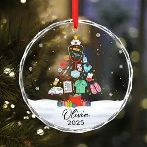 Personalized Nurse Christmas Tree Ornament, Custom New Nurse Name Ornament 2025, Nurse Appreciation Keepsake, Nurse Graduation Gift