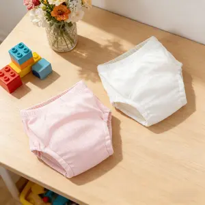 2pcs Unisex Baby Diaper Cover, Soft Breathable Potty Training Pants, All-Season Use, Leak-Proof Edge Design, Perfect Gift for Babies