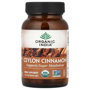 Organic India Ceylon Cinnamon, 90 Vegetarian Caps (325 mg per Capsule)