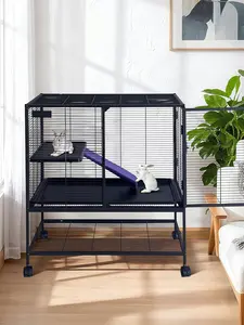 [NEW PRODUCT - FLASH SALE] Garvee Metal Small Animal Cage, 39"H Multi-Level Ferret Cage for Small Animals - Large Hamster Cage with Removable Ramp, Removable Tray for Chinchilla, Rabbit, Guinea Pigs, Hedgehog, Gerbil
