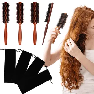 Pack Of 4 Hair Styling Brush Round Hair Brush Set Heat Resistant And Durable, For Blow Drying, Curling, Straightening Home And Salon Use, Women'S Hair Styling Tool, Hair Design Tool