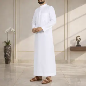 Elegant Pure White Saudi Thobe - Men