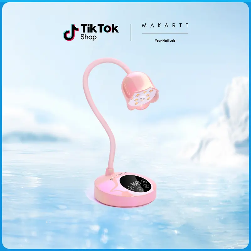 Makartt 10W Power Cordless Compact UV LED Nail Lamp - Feminine Flower Design, Fast Gel Drying, Rechargeable Gooseneck, 4 Timers, Auto Sensor, Mother’s Day Gift, Nail Care Tool for Salon/Home Use