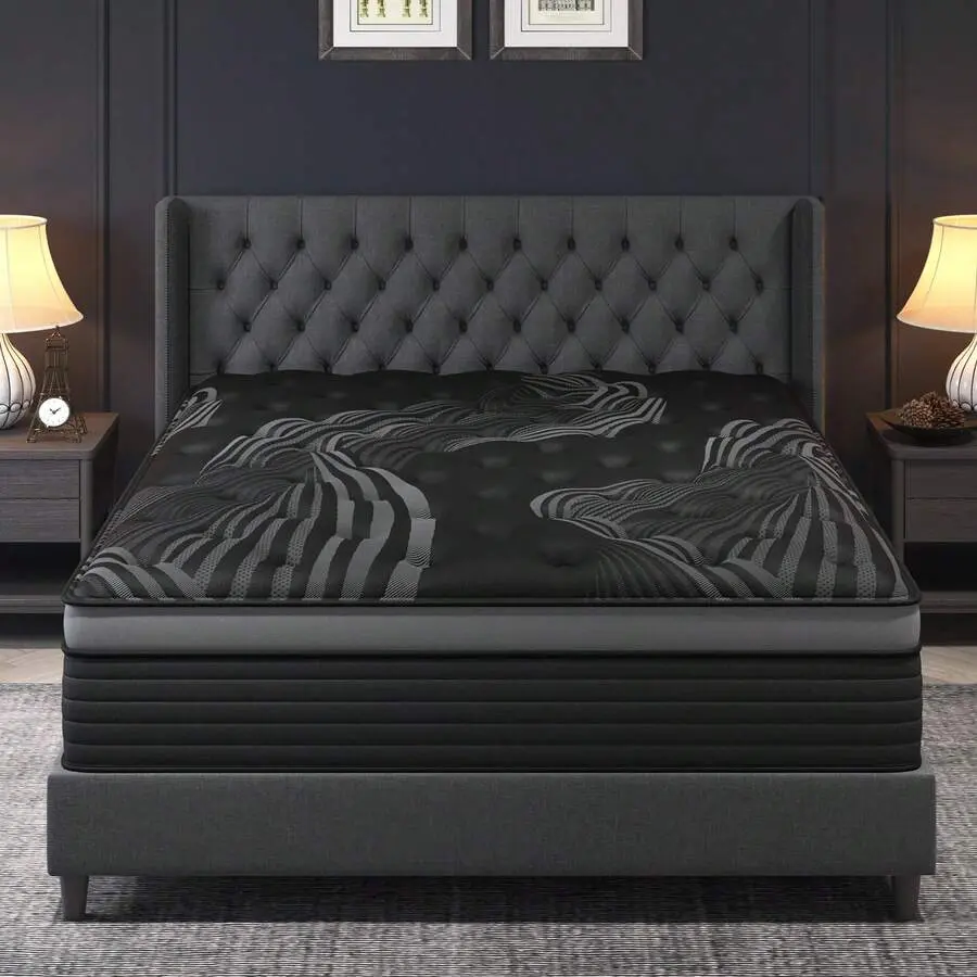 Hybrid Pocket Spring Memory Foam Mattress In A Box - 12" 14" Twin, Full, Queen, King Sizes, Medium Firm, Pressure Relief, Foam-Based, High Quality, Fiberglass-Free, Restful Sleep, Rollable Mattress, Foam-Based Mattresses, High Quality Mattresses