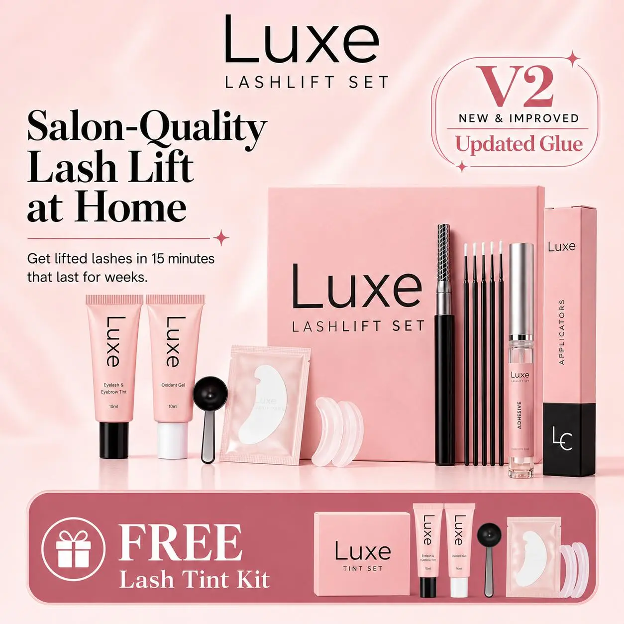 Luxe Lashlift Set & Tint Kit - Eyelash Kit Curler Eyelash Extensions Luxe Lashlift Set & Tint Kit - Eyelash Kit Curler Eyelash Extensions
