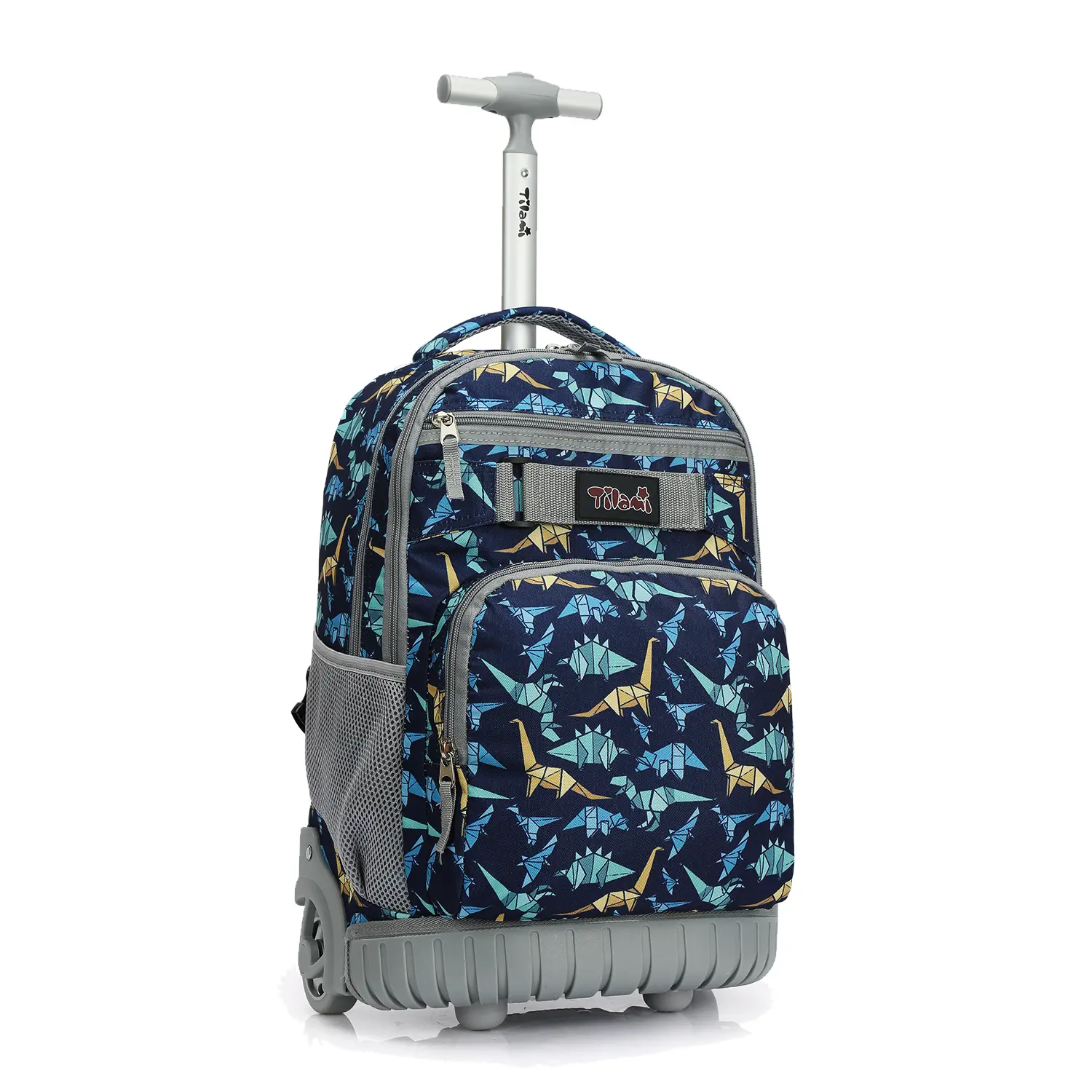Tilami Rolling Backpack 18 inch Wheeled Backpack School College Student Travel Trip Boys and Girls, Dinosaur