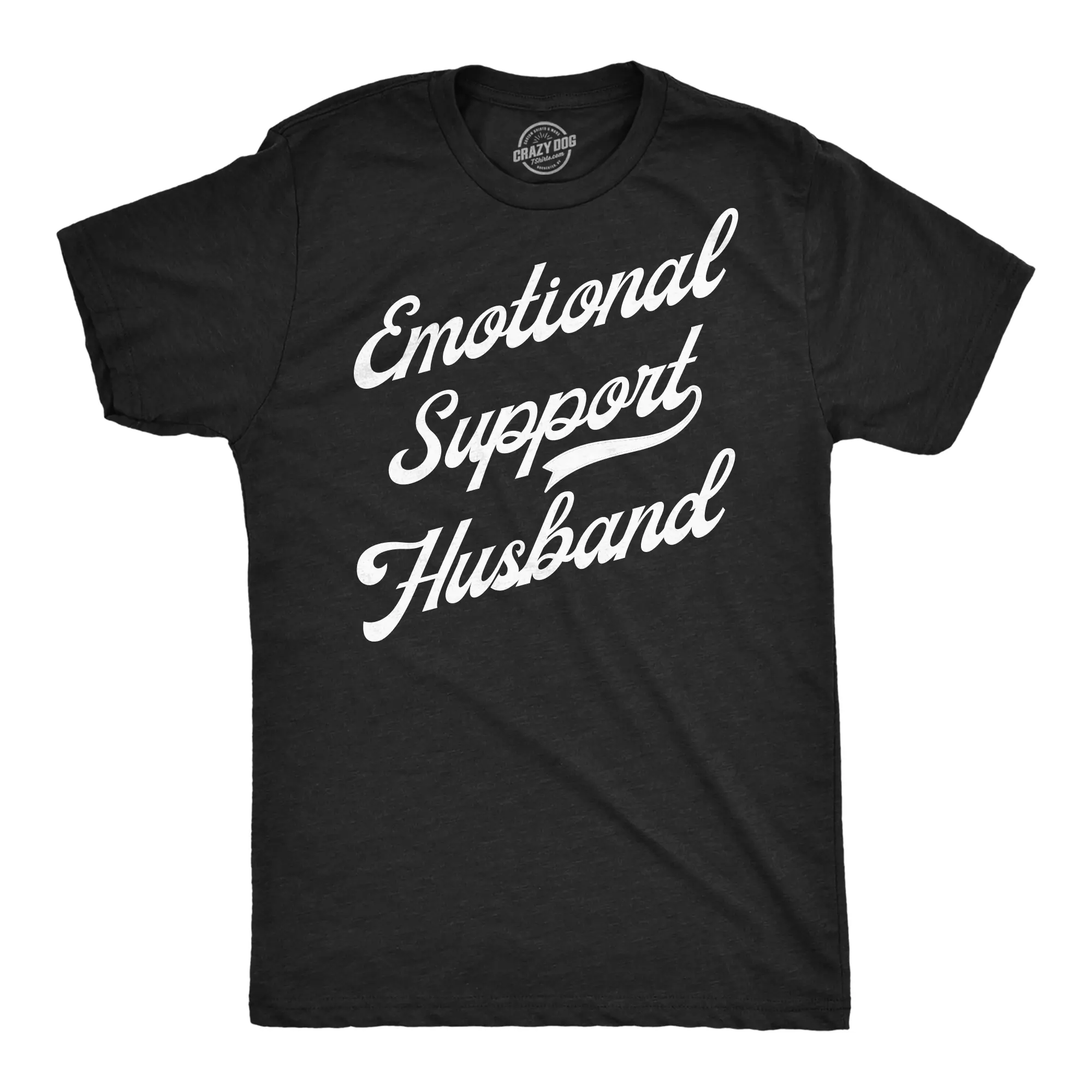 Mens Funny T Shirts Emotional Support Husband Sarcastic Graphic Tee for Men Mens Funny T Shirts Cool Vintage Fashion T-Shirt Gift Classic Menswear Funny mental health Short Sleeve Novelty Tees for Guys Black -