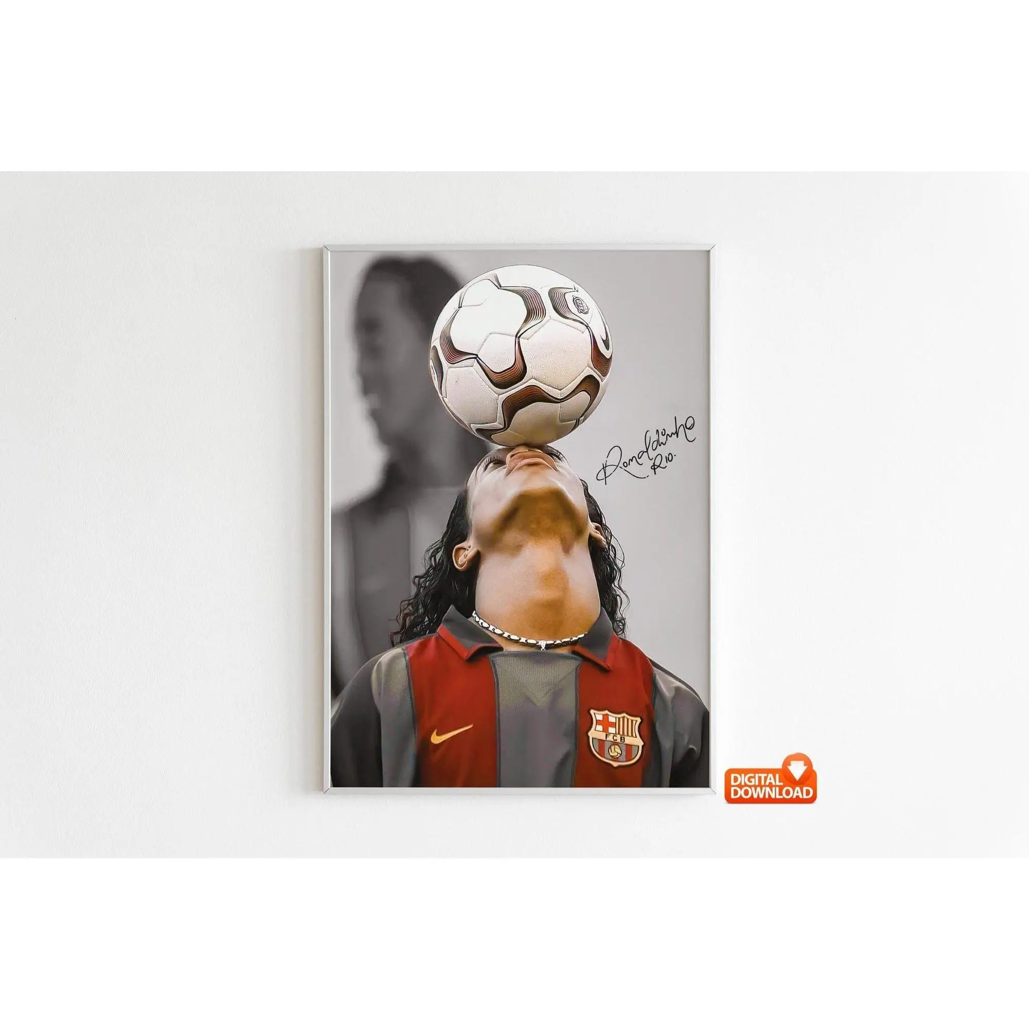 Ronaldinho Poster, Signed Football Poster( Unframed - Print Only )