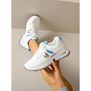 Women’s Leather Sports Shoes, Non-Slip Casual Running Sneakers, Lightweight Athletic Shoes, Versatile Low-Top Footwear