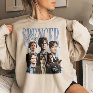 Spencer Reid Sweatshirts Spencer Reid Crimina Minds T-shirt, New Design for Women Lady - Full Size Full Color Comfort Cotton Top Womenswear