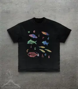 Weird Fish Graphic T-Shirt Funny Colorful Fish Tee Retro Ocean Graphic Shirt Unique Fish Lover Gift Unisex Casual Cotton Tee