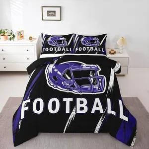 Baltimore Comforter Set,Gridiron Gifts Bedding,City Seasonal Color Bed Set,for Adults Kids Rugby Sports Football Decor for Boys Bedroom - 1 Comforter