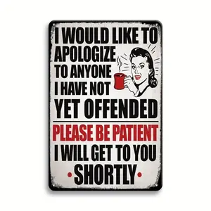 Retro Letter Pattern Iron Sign, Vintage Metal Sign, Waterproof Funny Tin Painting Wall Art, Wall Decor for Home Living Room Bedroom