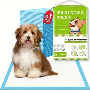 100 Pcs Dog Pee Pads Ultra Absorbent Leak Resistant Training Puppy Pad With 5-Layer Pet Supplies For Whelping Puppies & Training Dogs Litter Box Enclosure