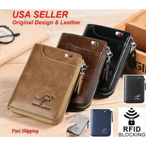 Men's RFID Blocking Waterproof Leather Wallet with ID & Card Holder