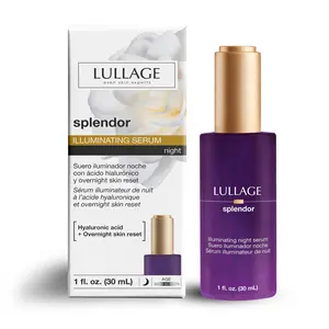 LULLAGE Splendor Illuminating Night Face Serum - Hyaluronic Acid for Deep Moisturize, Overnight Skin Reset & Radiant Skin - 1 fl. oz Bottle