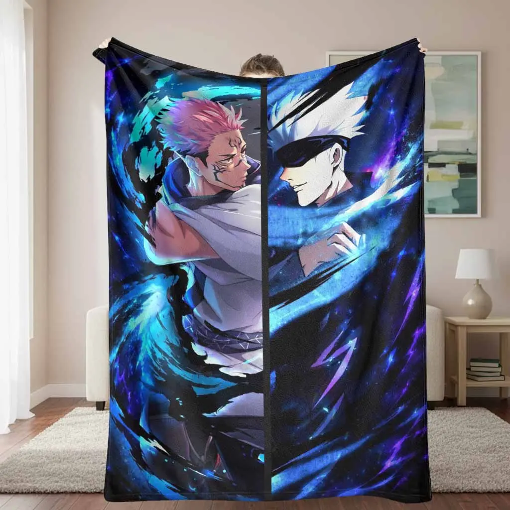 Anime Rivalry Flannel Blanket Exquisite Double Character Dynamic Print Super Soft Lightweight Thermal Fuzzy Plush Bed Throw Warm Breathable Cozy Cover Perfect For Bed Sofa Couch Living Room Home Decor Birthday Holiday Gift Travel Camping Use