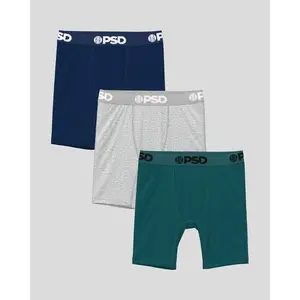 PSD Youth Boy's Solids 3 Pack - Faded Boxer Brief 3 Pack - Soft, Breathable and Stretchy Comfortable Cotton Underwear