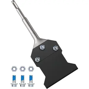 SDS Plus Floor Scraper with Spare  and Nuts,  4 Inch x 10 Inch Rustproof Tile  Thinset Remover Chisel Bits for Rotary Hammer Drill, Flooring Adhesives Remover FS23410B