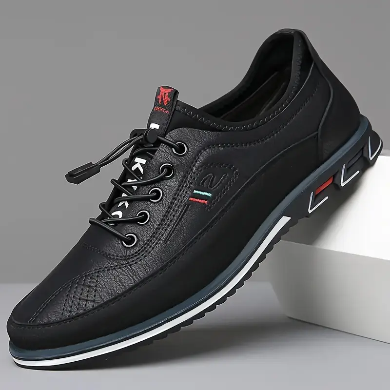 2025 Autumn New Men's Casual Leather Shoes Korean Style Trendy Slip-On Breathable Low Top Versatile Men's Shoes
