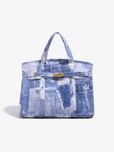 Washed Denim Tote Bag, Elegant Handbag, Large Capacity Shoulder Bag, Stylish and Chic, Perfect for Daily Use, Fashionable Accessory